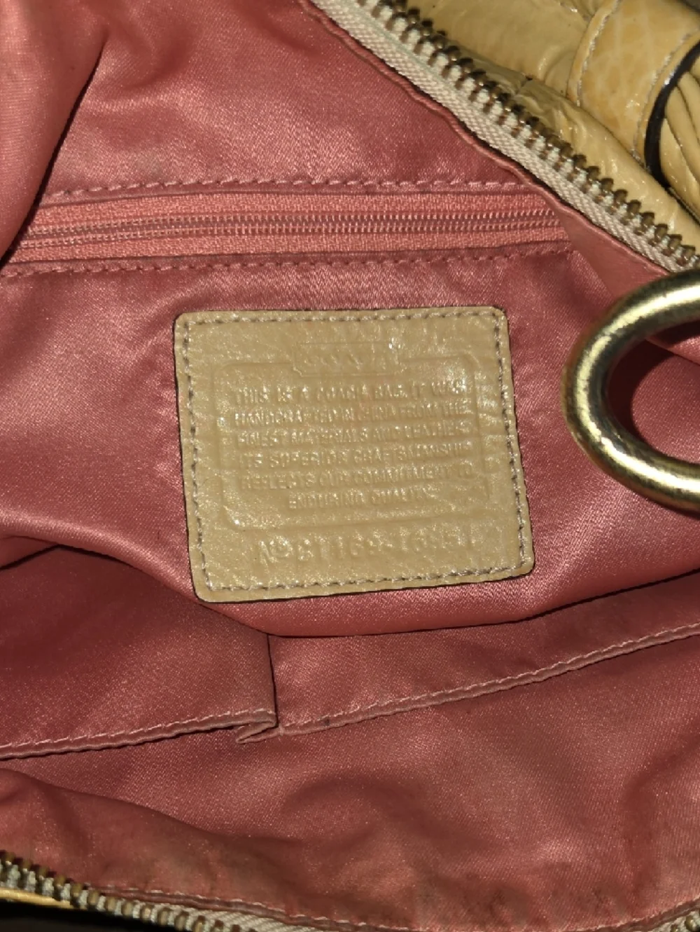 Coach Tan Leather Hobo Bag with Gold Hardware